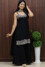 Designer Sleeveless Salwar Set with Embroidery Work