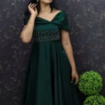 Elegant Off Shoulder Party Wear Frock Dress