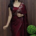 Designer Hand Worked Saree with Embroidered Blouse