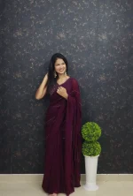 Hand Worked Saree with Designer Blouse - Image 2