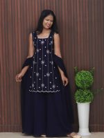 Heavy Handworked Georgette Sharara Set with Dupatta - Image 2