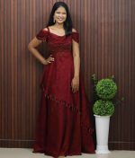 Elegant Party Wear Outfit in Rangoli Crush Fabric