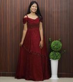 Elegant Party Wear Outfit in Rangoli Crush Fabric - Image 3