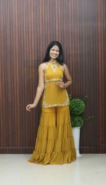 Heavy Handworked Georgette Sharara Set