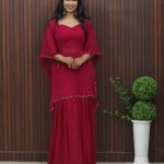 Elegant Georgette Kaftan Style Party Wear Three-Piece Set