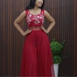 Embroidered Panel-Cut Party Wear Palazzo Set