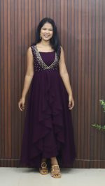 Elegant Georgette Party Wear Three-Piece Set with Embroidered Neckline - Image 2