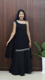 Elegant Georgette Sharara Set with Embroidered Detailing - Image 2