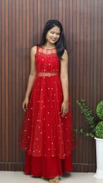 Stylish Georgette & Net Party Wear Three-Piece Set with Sequin Detailing - Image 2