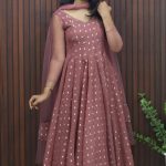 Graceful Panel-Cut Anarkali with Delicate Butti Weaving