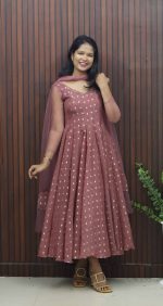 Graceful Panel-Cut Anarkali with Delicate Butti Weaving