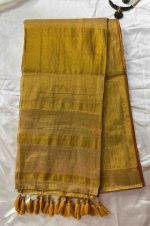 Golden Glow Tissue Mul Cotton Saree - Image 4