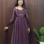 Elegant Butti Weave Organza Anarkali