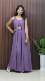Elegant Georgette Party Wear Three-Piece Set