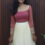 Graceful Handworked Blouse & Pleated Skirt Ensemble Product Details