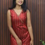 Elegant Dusty Orange Semi Silk Traditional Wear