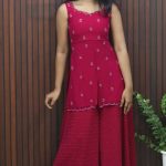 Elegant Embroidered Georgette Palazzo Party Wear Set