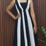 Black & White Georgette Three-Piece Casual Wear Set