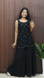 Elegant Embroidered Georgette Palazzo Party Wear Set - Image 4