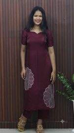 Elegant Velvet Organza Three-Piece Set - Image 4