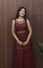 Elegant Georgette Crop Top, Palazzo & Overcoat – Three Piece Set - Image 2