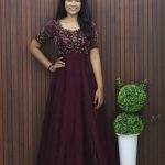 Elegant Velvet Organza Umbrella Gown