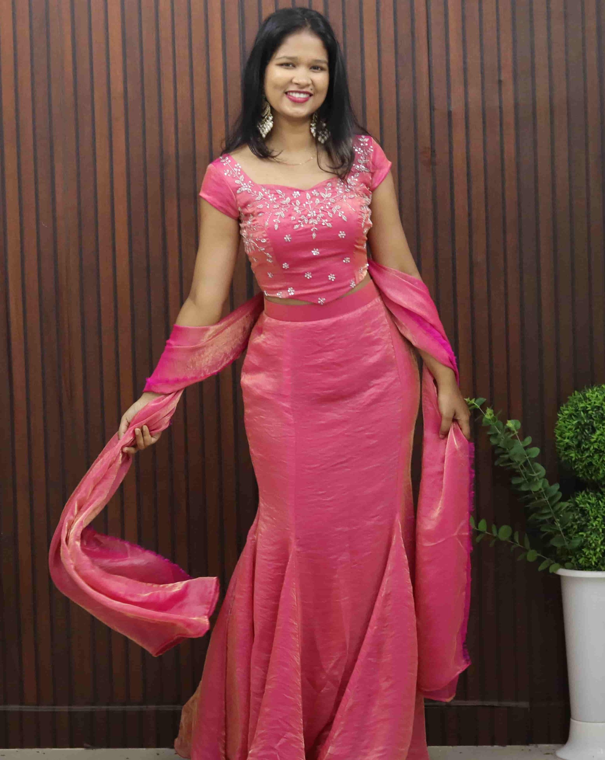 IMG_9472.jpg Enchanted Velvet Organza Lehenga Set - Image 1