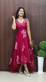 Elegant Floral Soft Organza Frock