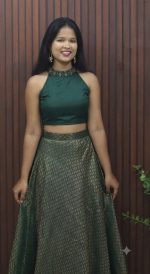 Regal Brocade Skirt & Crop Top Set - Image 2
