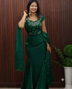 Enchanted Velvet Organza Lehenga Set - Image 5