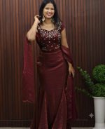 Enchanted Velvet Organza Lehenga Set - Image 4