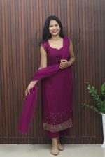 Georgette Party Wear Slit Kurta Set with Dupatta | 3-Piece Ensemble - Image 5
