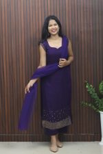 Georgette Party Wear Slit Kurta Set with Dupatta | 3-Piece Ensemble
