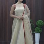 Elegant Premium Tissue Organza Umbrella Anarkali