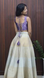 Elegant Panel Cut Skirt with Corset Blouse - Image 2