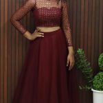 Elegant Party Wear Net Skirt & Top Set