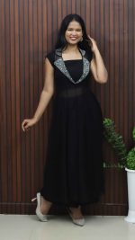 Elegant Georgette Panel Cut Three-Piece Set