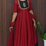 Handworked Crushed Georgette Anarkali Set