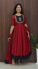Handworked Crushed Georgette Anarkali Set