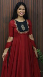 Handworked Crushed Georgette Anarkali Set - Image 2