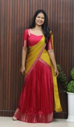 Elegant Semi-Silk Dhavani Set