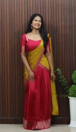 Elegant Semi-Silk Dhavani Set - Image 2