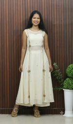 Elegant Crop Top, Palazzo & Handworked Three-Panel Coat – Three-Piece Set - Image 7