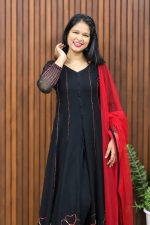Elegant Panel Cut Top and Bottom with Dupatta - Image 2