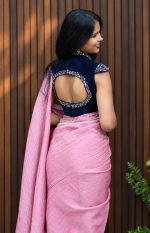Elegant Stone-Worked Tissue Organza Saree with Blouse - Image 3